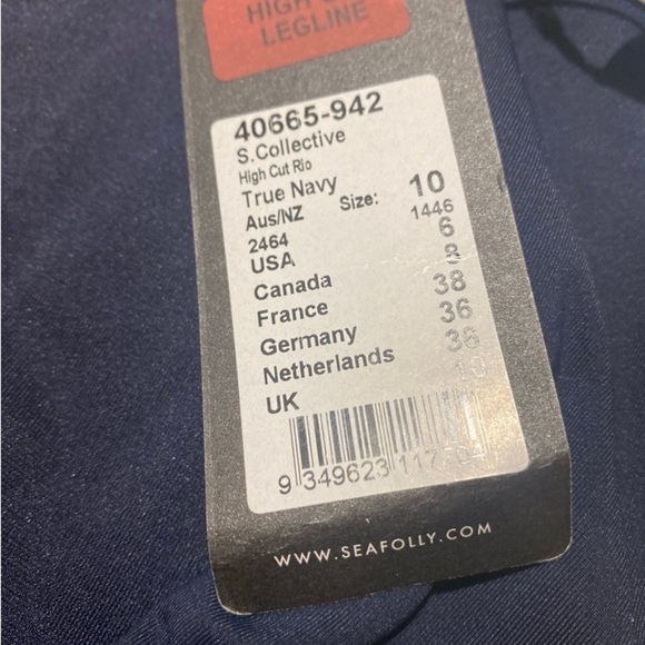 Seafolly One Shoulder Top High Leg Cheeky Bottom Bikini NWT size 6 & 8 - Picture 8 of 10